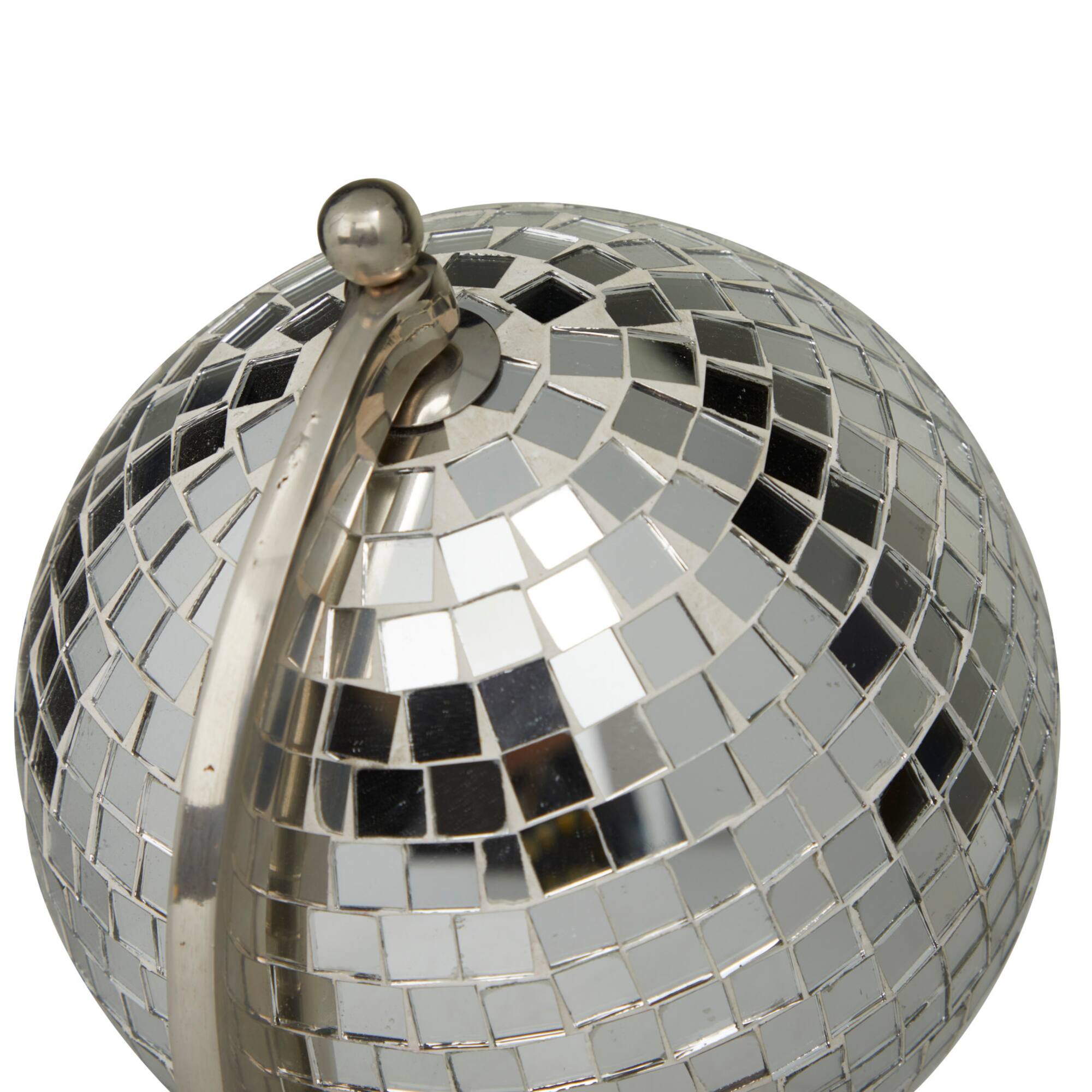 Silver Stainless Steel Glam Globe, 8" x 7" x 10"